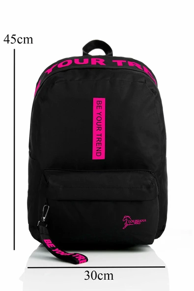 B.Y. Trend Laptop Bölmeli Okul Çantası Be Your Siyah Pembe 1140 - Resim 5