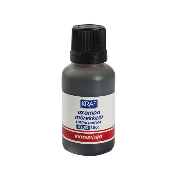 Kraf Istampa Mürekkebi 30 cc. KIRMIZI (3 Adet)