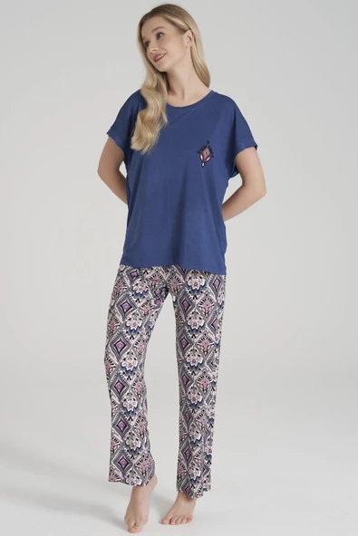Pijadore 1636 Kadın Kısa Kollu Pijama Takımı - 7