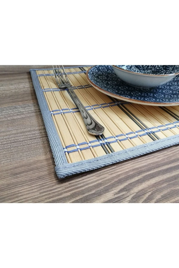 Amerikan Servis Hasır Dikdörtgen Mavi Renk (30x40 cm) - 2