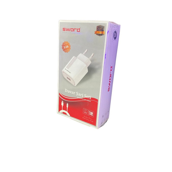 SWORD 3.0 Micro Şarj Seti Qualcomm SW-CA46M BEYAZ QC18W - 4