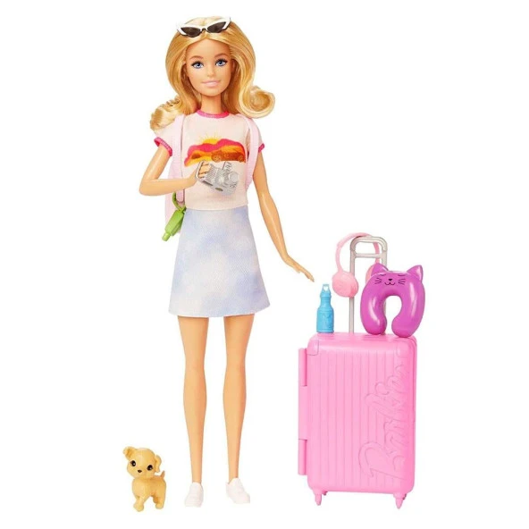 Barbie Seyahatte Bebeği ve Aksesuarları HJY18 - 3