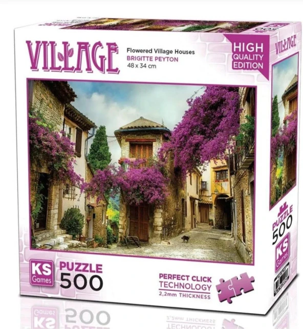 500 Parça Çiçekli Köy Evleri Puzzle