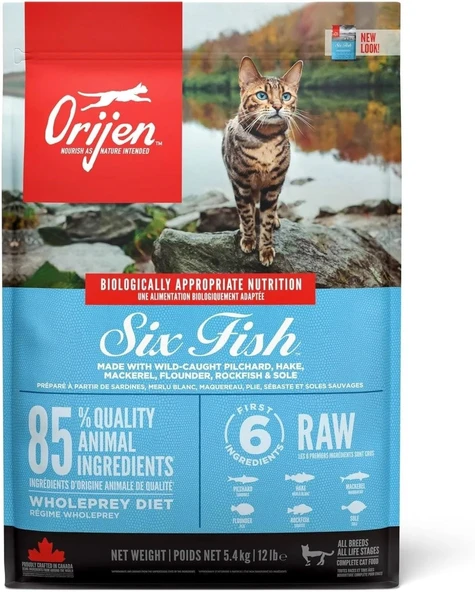 Orijen Six Fish Cat Balıklı Tahılsız Kedi Maması Tüm Irk Ve Yaşam Evreleri 5,4 Kg