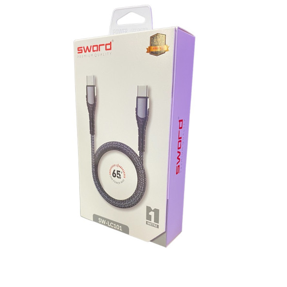 SWORD KABLO SW-LC101 USB-C-TO USB-C GRİ - 2