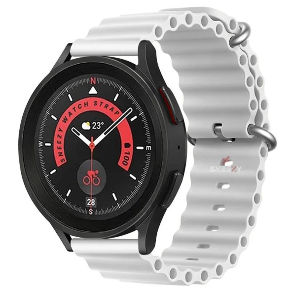 Samsung Galaxy Watch Active Active 2 44mm-40mm Uyumlu 20mm Seaflex Ocean Silikon Kordon