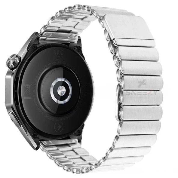 Sneezy Huawei Watch GT3 Elite-Active 46mm-GT3 Pro-GT3 Se İle Uyumlu 22mm Clasp Manyetik Metal Kordon