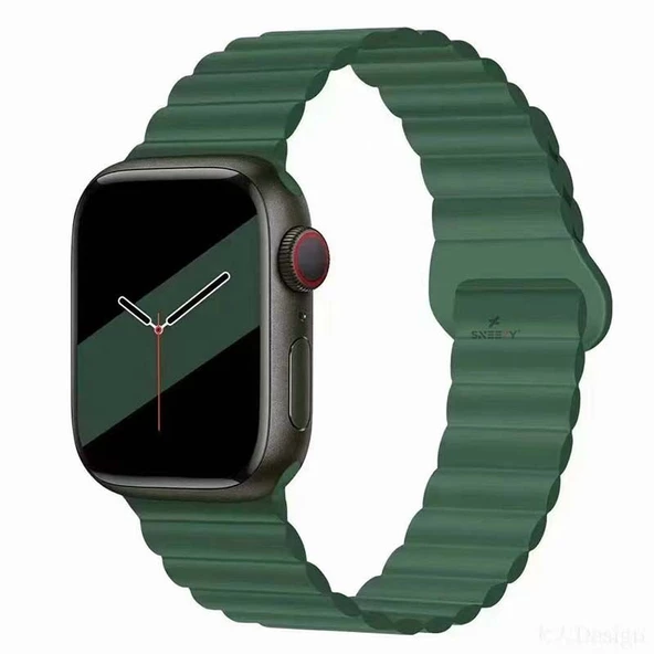 Apple Watch 42mm 44mm 45mm Seri 3 4 5 6 7 8 Se Uyumlu Harmony Duo Magnetik Silikon Kordon