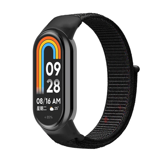 Xiaomi Mi Band 8 İle Uyumlu Hasır Nylon Akıllı Bileklik Kordon - Saat Kordonu