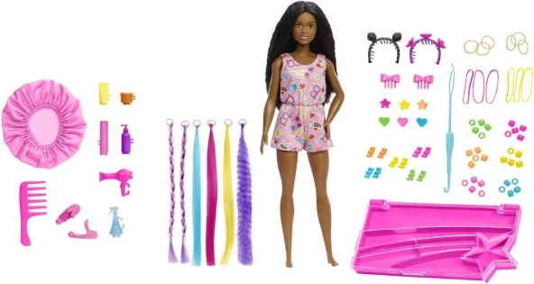 Barbie Brooklyn Eğlenceli Saçlar Oyun Seti HHM39 - 2