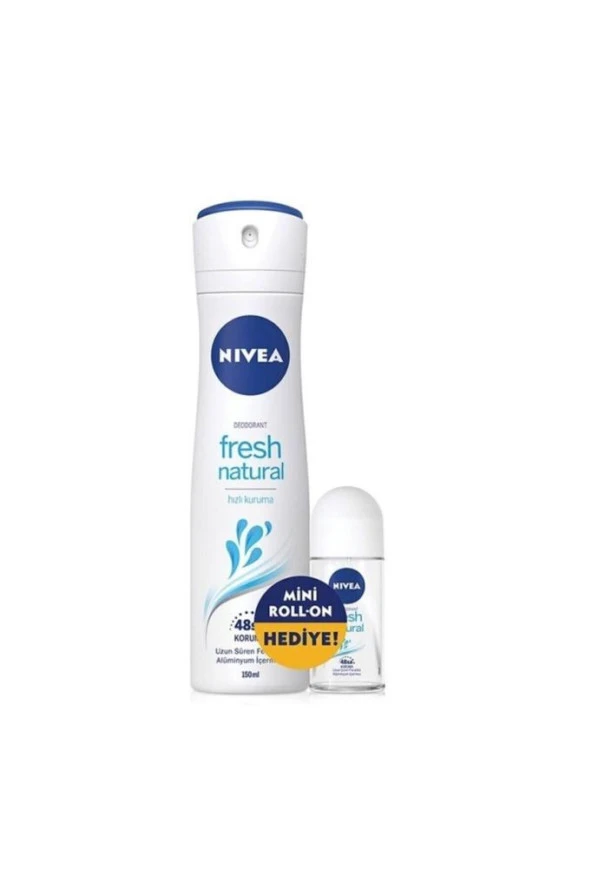 Nivea Deodorant Sprey 150 Ml Fresh Naturel Kadın+ Roll-on 25 Ml Fresh Naturel