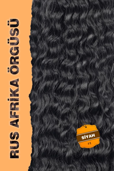 Rus Afro Dalgası Saç - Siyah