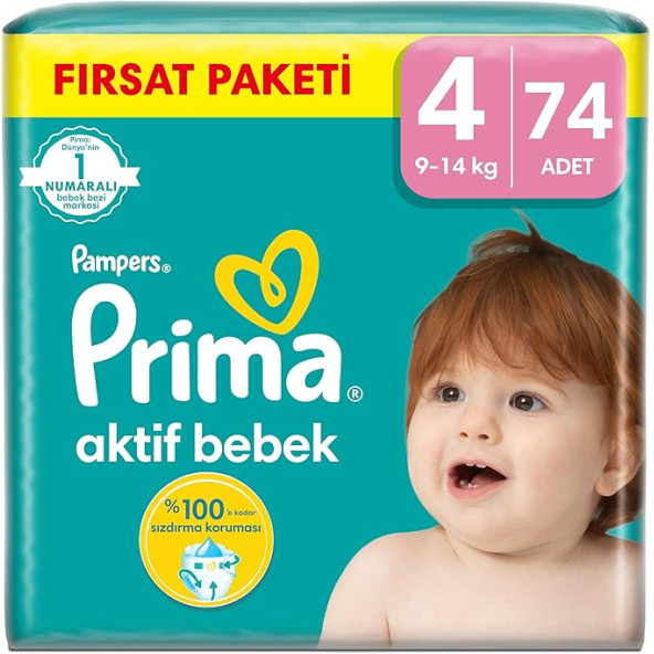 Prima Aktif Bebek No:4 Maxi 74 Adet Bebek Bezi