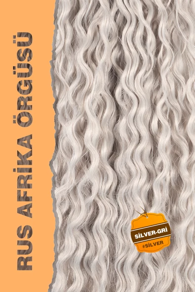 Rus Afro Dalgası Saç - Silver/Gri