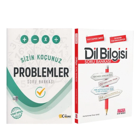 Sizin Koçunuz TYT Problemler ve AKM Dil Bilgisi Soru Bankası Seti 2 Kitap