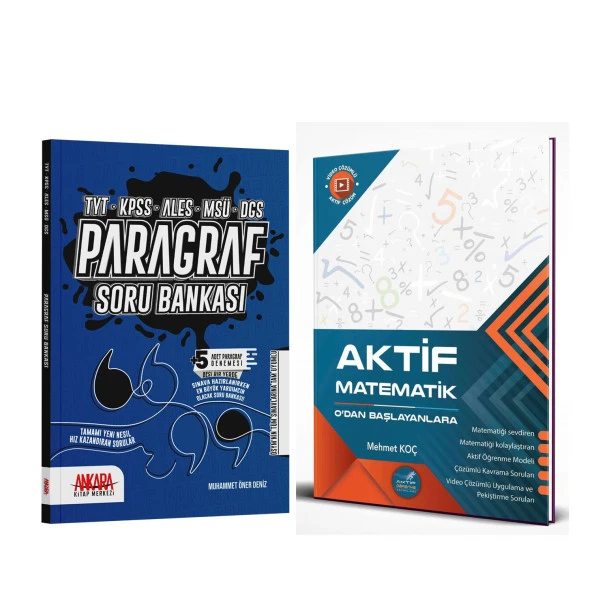 Aktif Öğrenme TYT Aktif Matematik 0 dan Başlayanlara ve AKM Paragraf Soru Bankası Seti 2 Kitap