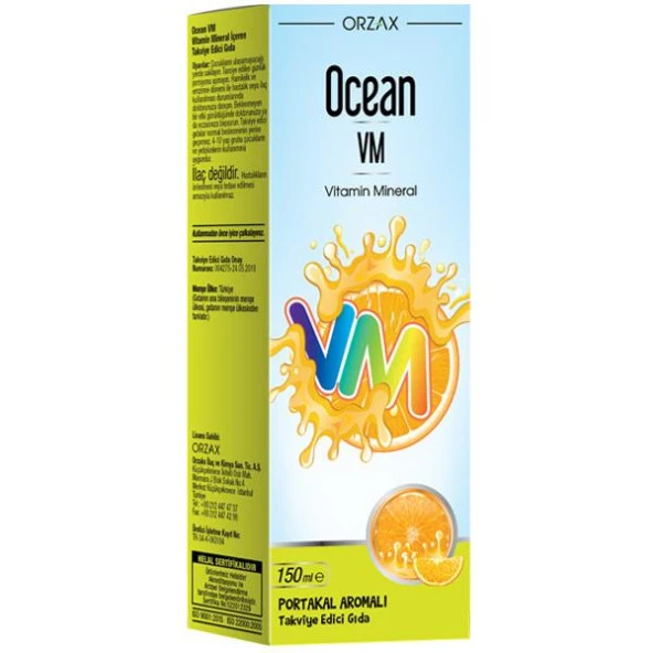 Ocean Vitamin Mineral - Portakal Aromalı 150ml - Diş Beyazlatıcı Köpük Hediye