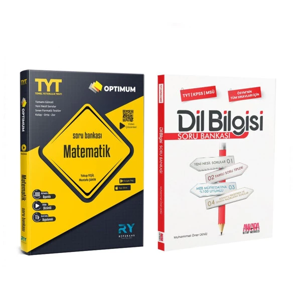 Referans Yayınları TYT Matematik ve Ankara Kitap Merkezi Dil Bilgisi Soru Bankası Seti 2 Kitap