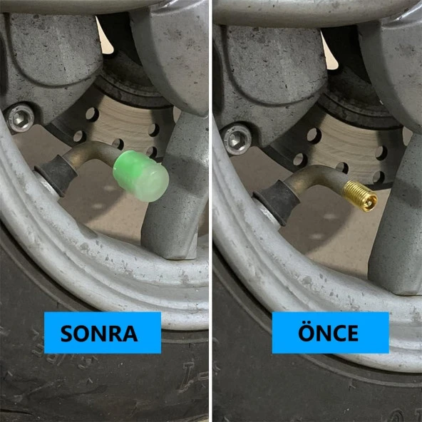 OTO MOTTO Yeşil Fosforlu Sibop Kapağı Gece Parlayan Sibop Kapağı 4'lü Paket - 4