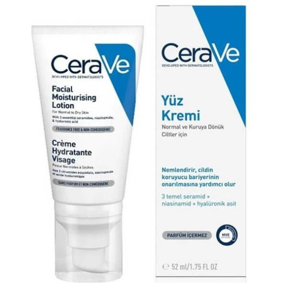 Cerave Facial Moisturising Lotion 52 ML Nemlendirici Losyon - Diş Beyazlatıcı Köpük Hediye