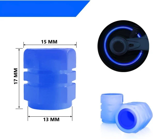 OTO MOTTO Mavi Fosforlu Sibop Kapağı 4'lü Paket - 3