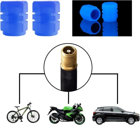 OTO MOTTO Mavi Fosforlu Sibop Kapağı 4'lü Paket - 5