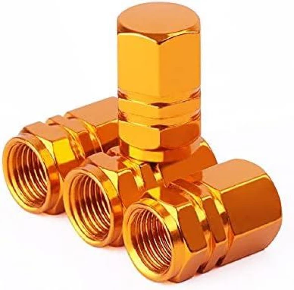 OTO MOTTO Alüminyum Lastik Sibop Kapağı Gold 4'lü