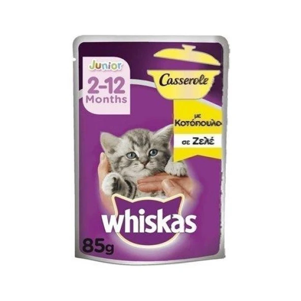 Whiskas Pouch Pure Delight Jöle İçinde Tavuklu Yavru Kedi Konservesi 85gr