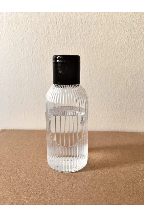 25 Adet 50 ml Siyah Fliptop Kapak Dnz21 Özel Tasarım Dezenfektan Kolonya Parfüm Boş Şişesi - 50 ml