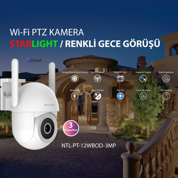 NEUTRON 3MP STARLIGHT WIFI PTZ IP KAMERA - 2