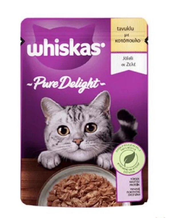 Whiskas Pouch Pure Delight Jöle İçinde Tavuklu Kedi Konservesi 85gr