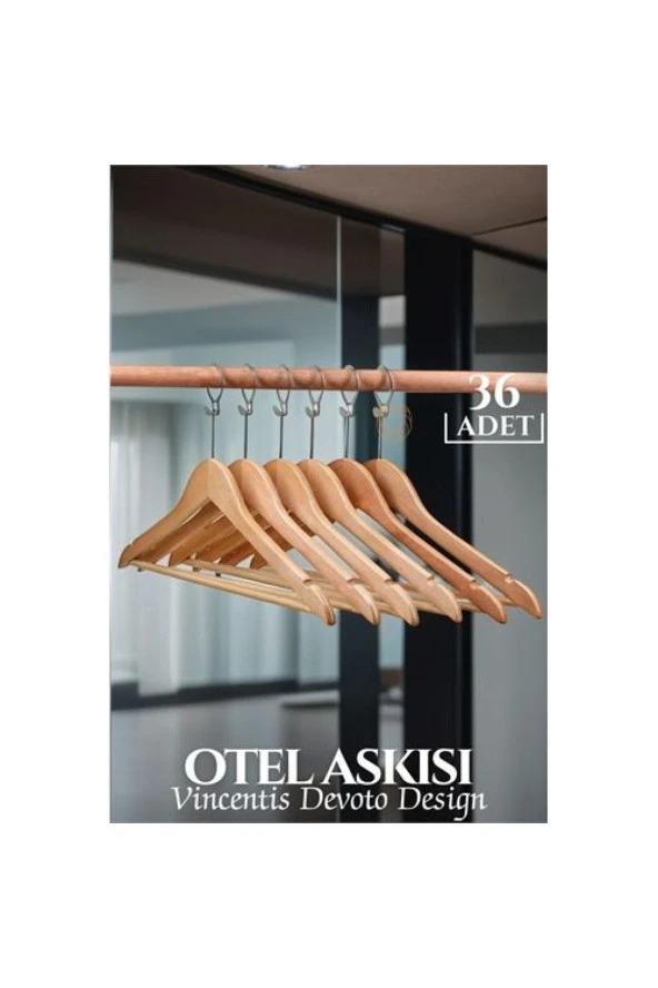 Otel Tip Askı  Ahşap 36 ADET - Resim 8