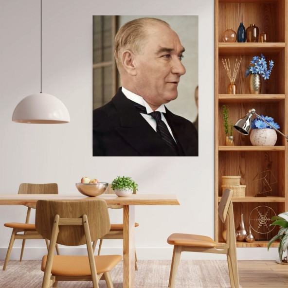 Ulu Önder Mustafa Kemal Atatürk Renkli Portre Duvar Sticker 50 x 70 cm - 2