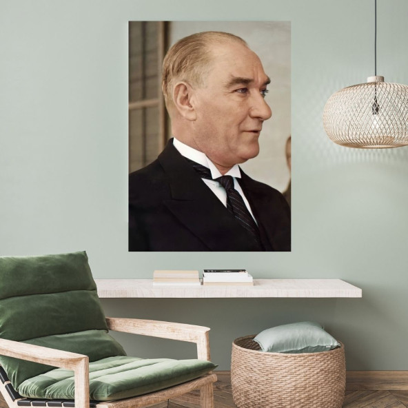 Ulu Önder Mustafa Kemal Atatürk Renkli Portre Duvar Sticker 50 x 70 cm - 3