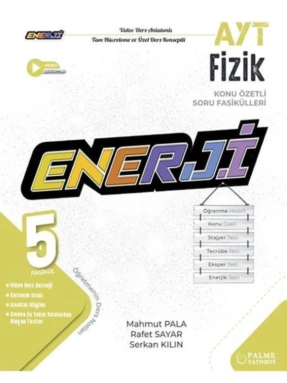 PALME YKS AYT ENERJİ FİZİK KONU ÖZETLİ SORU FASİKÜLLERİ *YENİ* ürün görseli