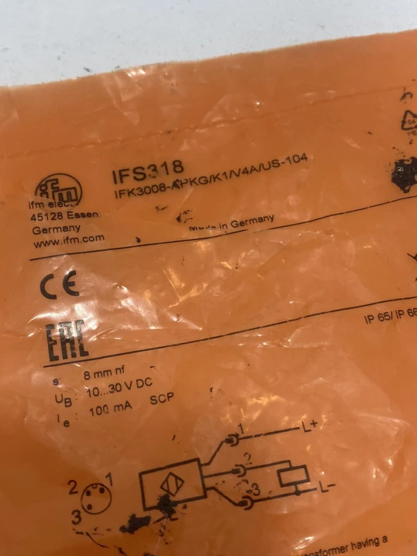 Ifm IFS318 İndüktif Sensör IFK3008-APKG/K1/V4A/US-104 - Resim 5