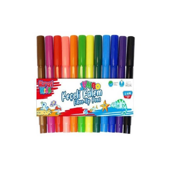Kraf Kids Jumbo Keçeli Kalem 12 Renk 275G
