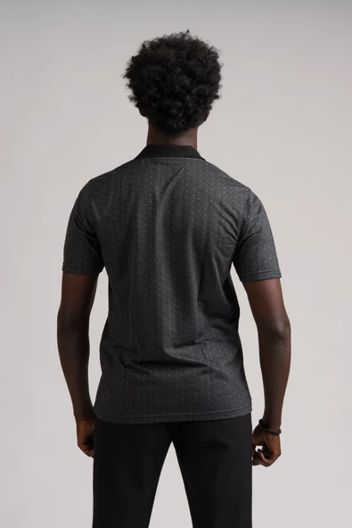 Regular Fit Yakalı Ve Cepli Desenli Erkek Klasik T-shirt - Resim 9