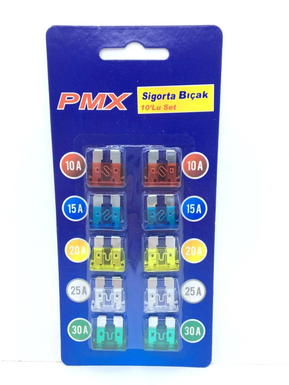 PMX Üniversal 10 lu Araç Büyük Tip Bıçak Sigorta Seti