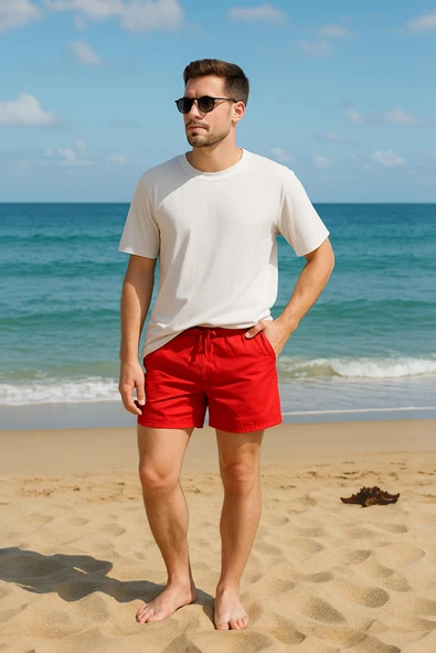 Erkek Cepli Fileli Deniz Şortu - 2