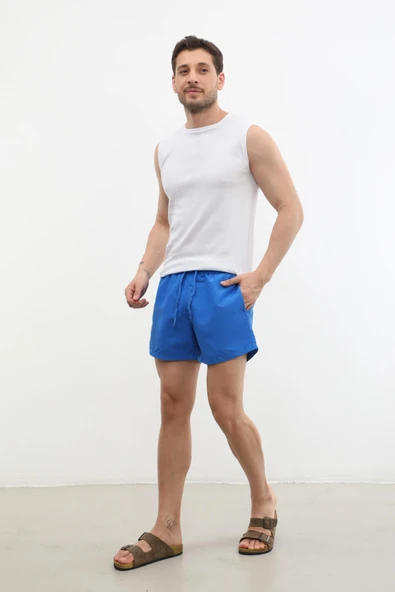 Erkek Cepli Fileli İnce Deniz Şortu - 3