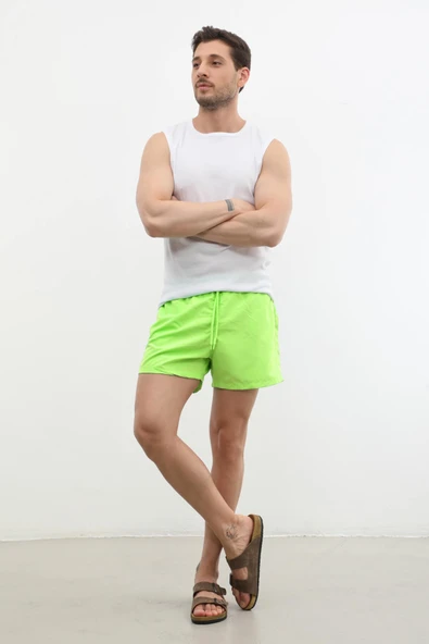 Erkek Cepli Fileli İnce Deniz Şortu - 5