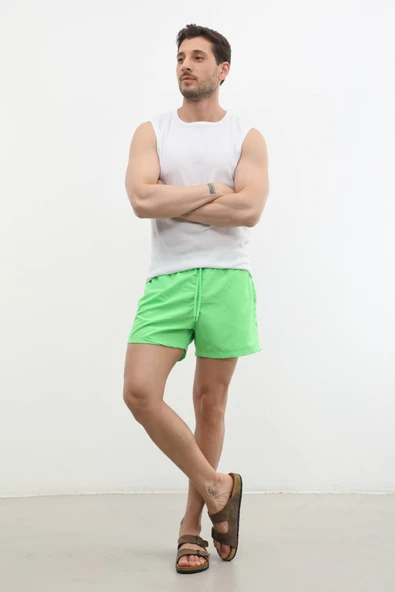 Erkek Cepli Fileli İnce Deniz Şortu - 4