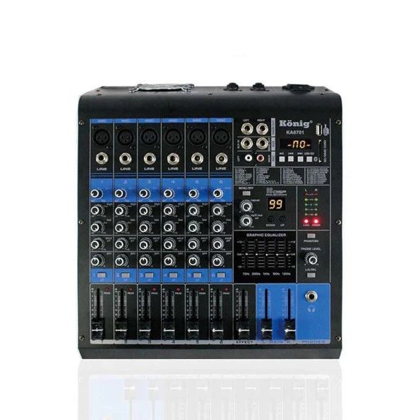 König KA-6701 6 Kanal 2x350 Watt Power Mikser