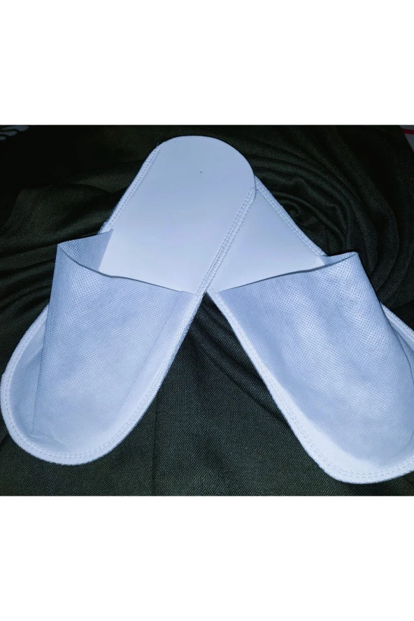 500 Çift Bıyelı Beyaz Tek Kullanımlık Otel Pansıyon Hastane Terlık - Resim 2