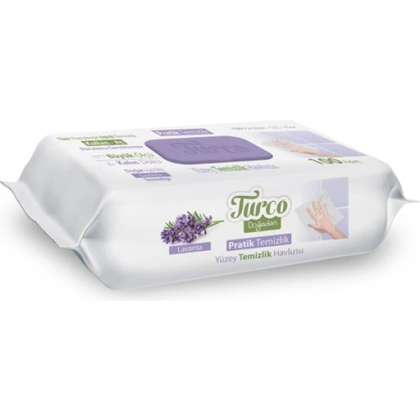 Baby Turco Doğadan Pratik Yüzey Temizlik Havlusu Lavanta 100 Yaprak - 2