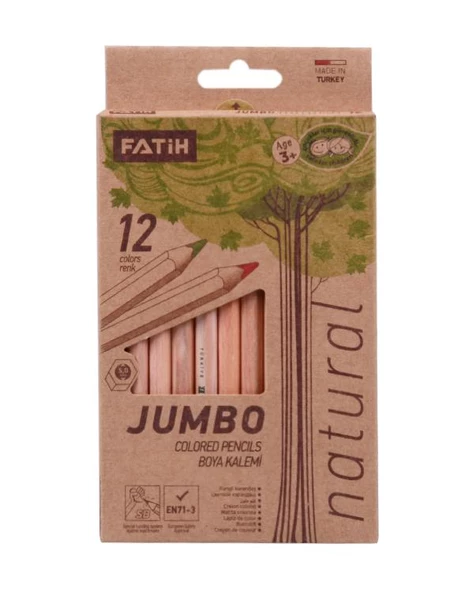 Fatih Natural Ahşap Jumbo Kuru Boya Seti 12li ürün görseli