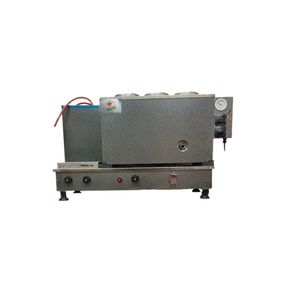 3 demlikli çay ocağı 3 Gözlü Gümüş Gri Boyalı Çay Kazanı Elektrik + Tüplü Çay Semaveri ETS sistemli - 5