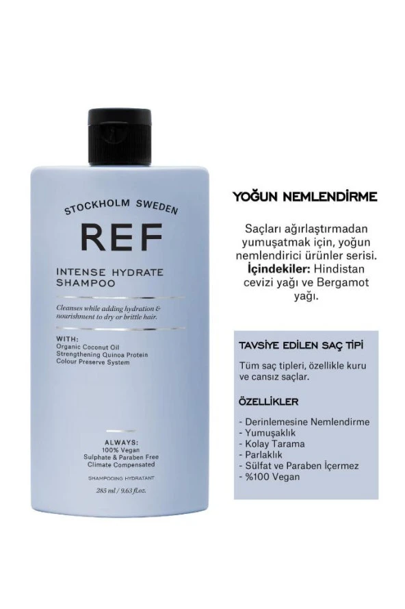 REF STOCKHOLM Intense Hydrate Shampoo 285 Ml Kuru Saçlar Için Yoğun Nemlendirici Şampuan