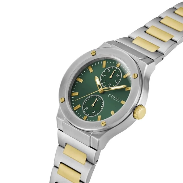 GUESS GUGW0795G1 ALTIN KAPLAMA YEŞİL KADRAN ERKEK KOL SAATİ - Resim 4